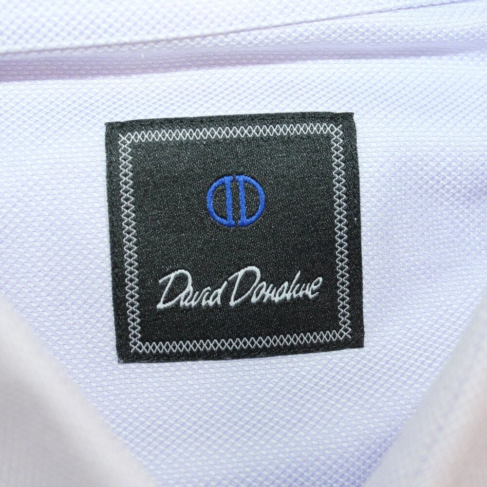 David Donahue Mens Neck 17 Light Purple Dress Shirt Business Attire - Picture 10 of 11